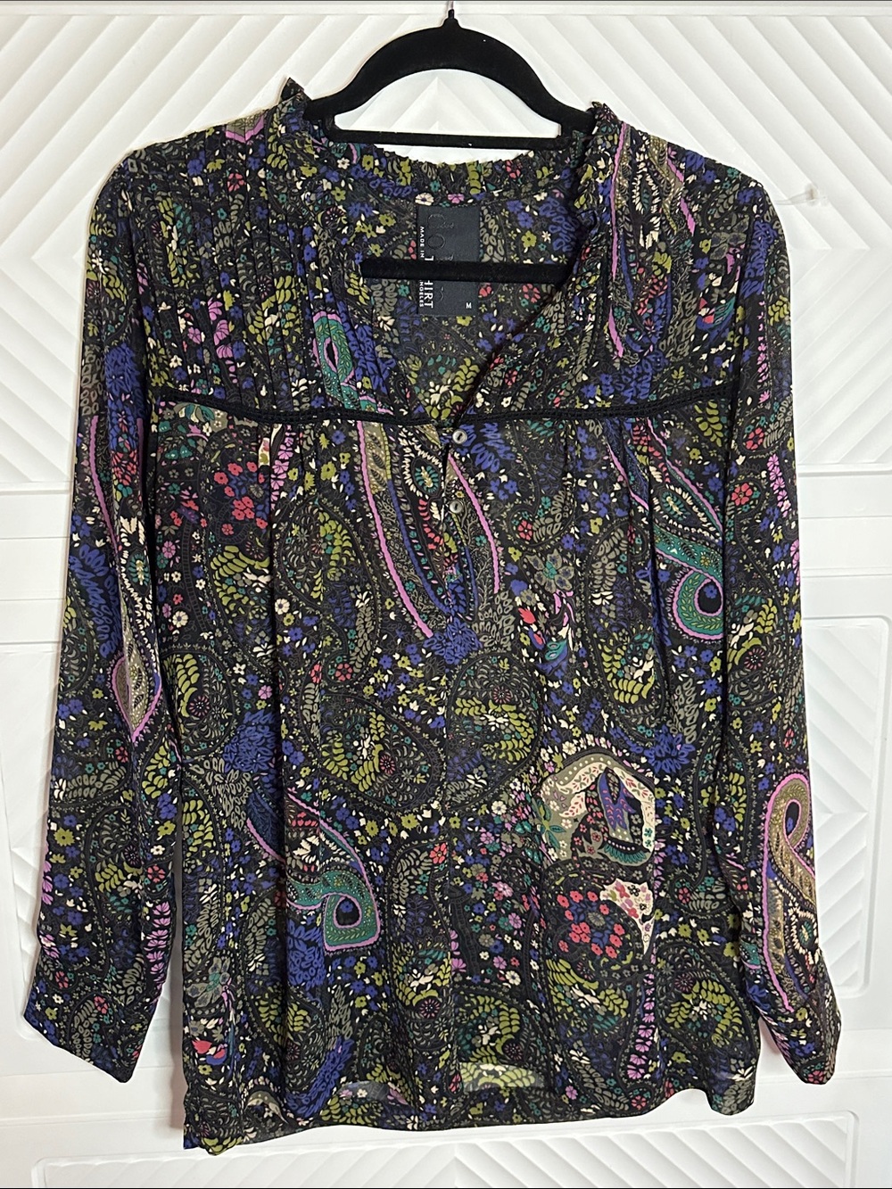 dolan Multicolor Paisley Long-Sleeve Blouse